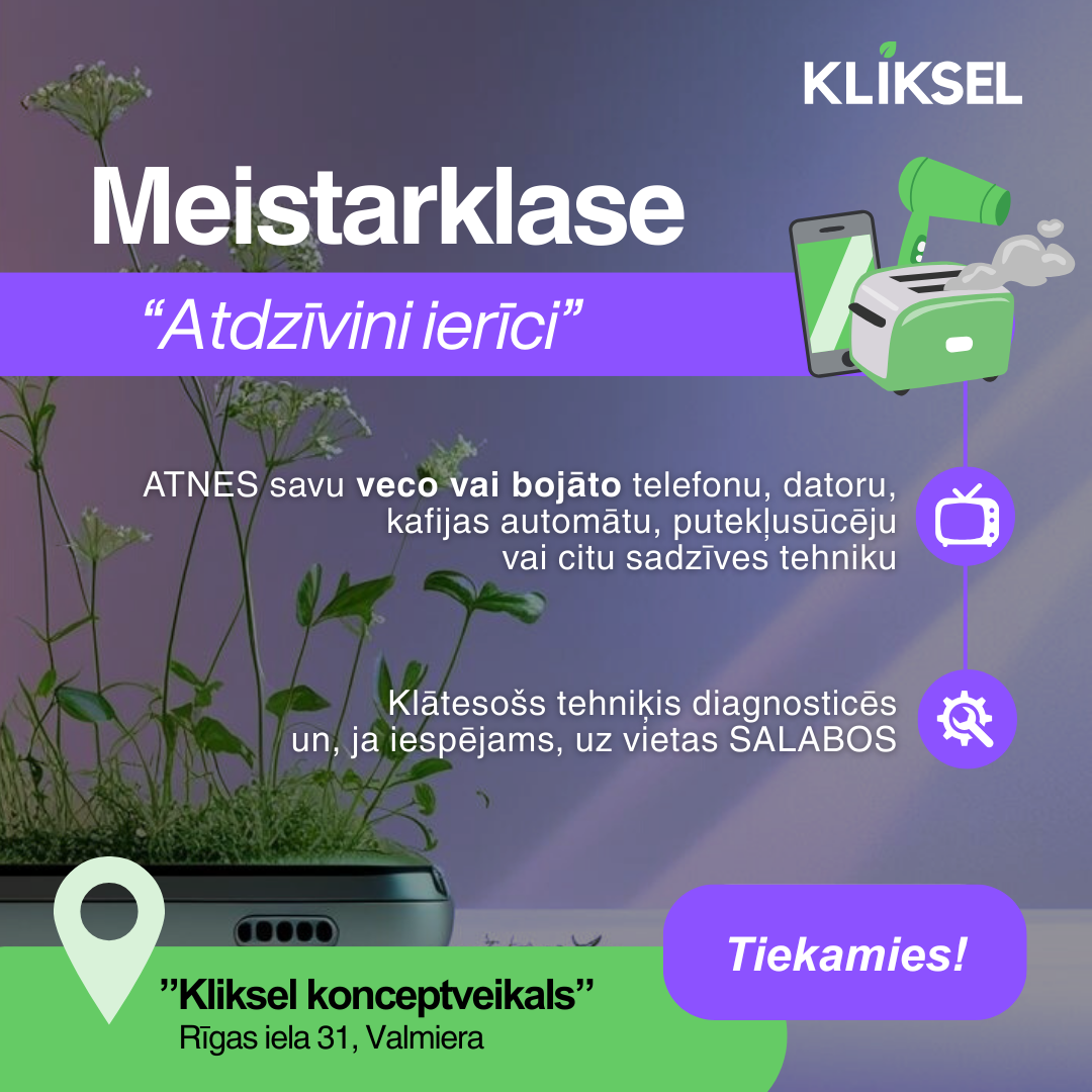 Kliksel meistarklase - Atdzīvini ierīci - pasākuma plakāts